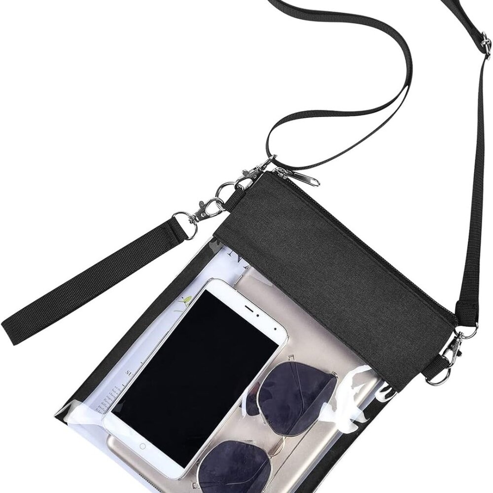 Clear Crossbody Purse Bag Stadium Approved Clear Tote Bag for Work Concert Sport